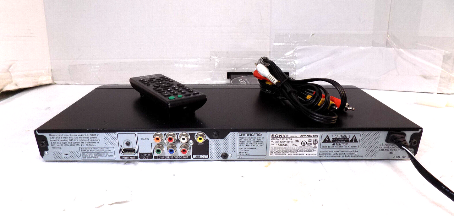 Sony DVP-NS710H Upscaling DVD Player HDMI Bravia Sync With Remote