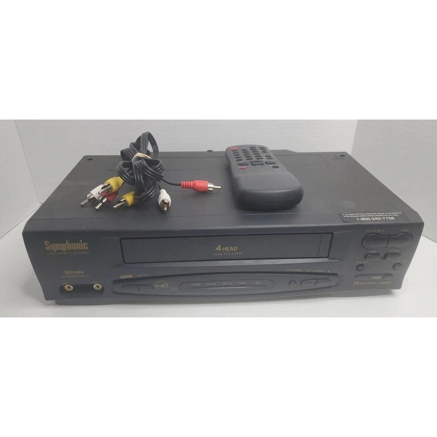 Symphonic SL2940 Mono VHS VCR Vhs Player With Remote and TV Cables