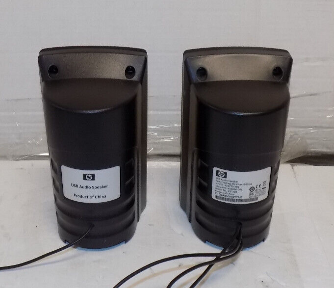 HP Computer Speakers USB Black Multimedia UC-230 Adjustable Volume & Tone