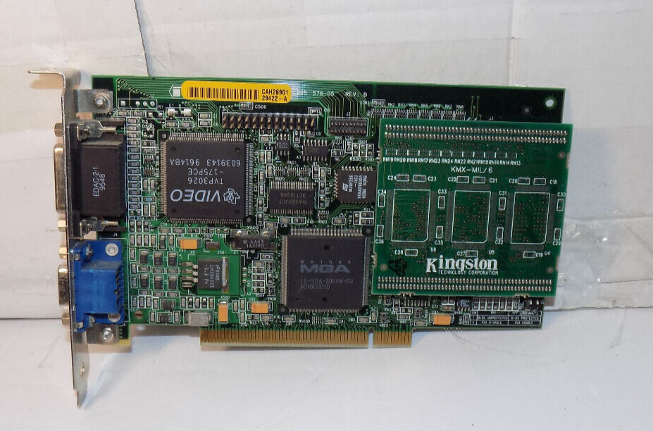 Matrox Millenium MGA-MIL/2/HP3 PCI Video Graphics Card IS-MGA-2064W-R2