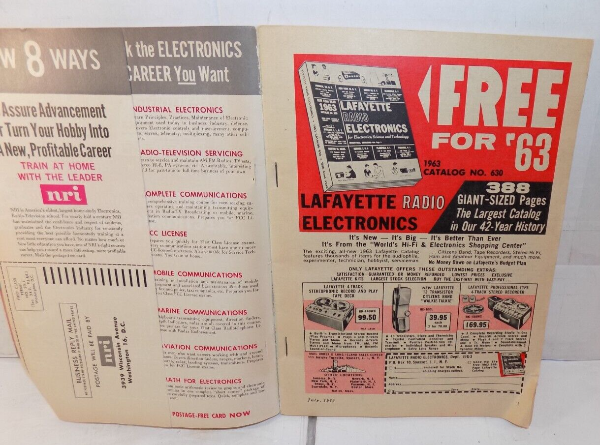 Vtg Electronics Illustrated Magazine July 1963 CB Radio Transistor TV Pattern