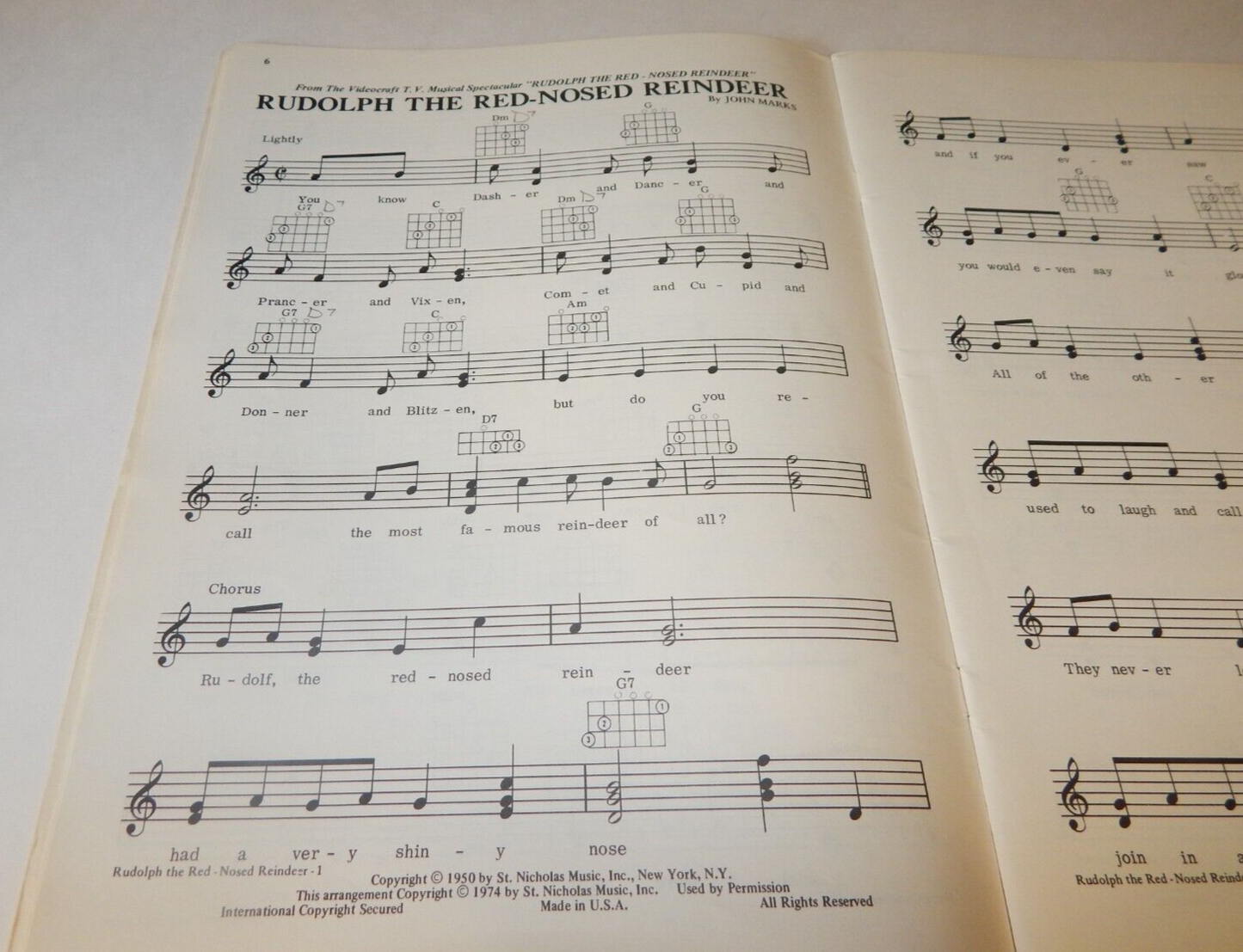 Christmas Big Note Blockbuster Guitar Chords Vocal Music Book John Clausi 1974