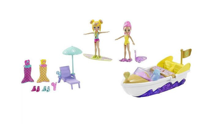 Polly Pocket Splashin' Fun Mermaid Pack Water Tank, Submarine, Boat Two 3" Dolls