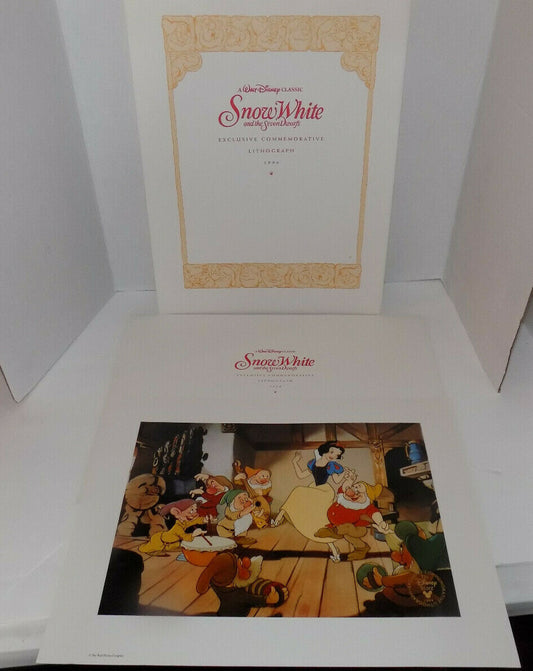 Disney's Snow White And The Seven Dwarfs Commemorative Lithograph 1994