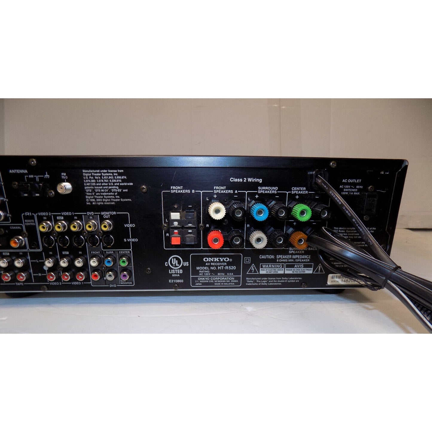 Onkyo HT-R520 6.1 Channel A/V Stereo Receiver Tested Works No Remote