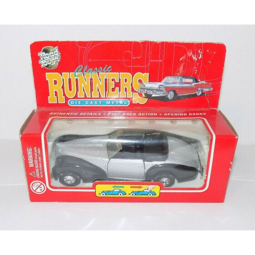 Road Tough Classic Runners Die Cast Metal Pull Back Silver Ford Roadster