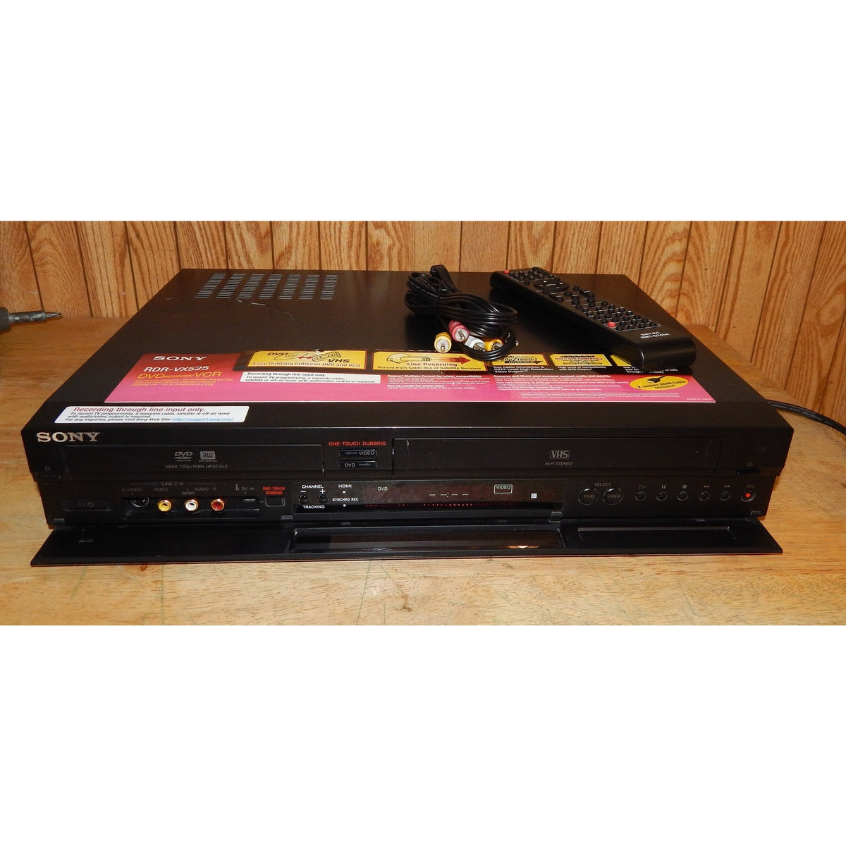 Sony RDR-VX525 DVD VCR Combo Dvd Recorder 1 Button Vhs to Dvd Copying with Remote