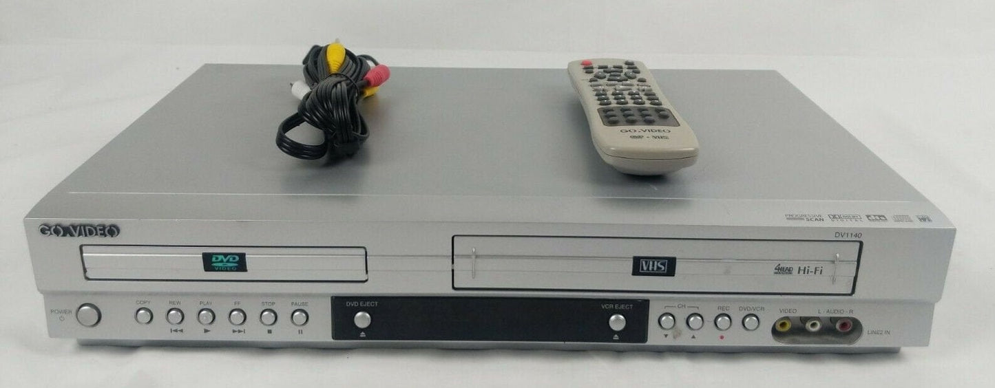 Go Video DV1140 DVD VCR Combo with Remote Cables and Hdmi Adapter