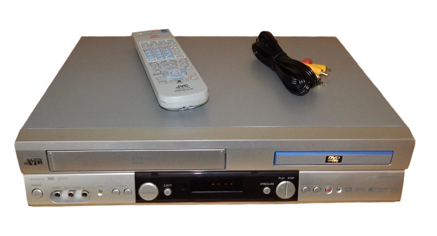 JVC HR-XVC1U DVD VCR Combo with Remote Cables and Hdmi Adapter