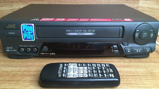 JVC HR-A63U Pro-Cision Stereo VHS VCR VHS Player with Remote & Cables