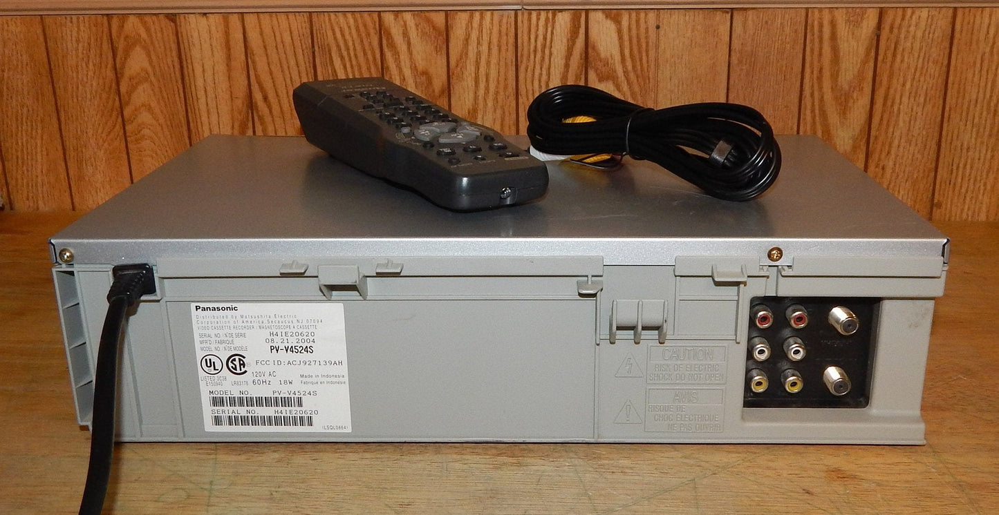 Panasonic PV-4524 Hi Fi Stereo VHS VCR withRemote Cables & Hdmi Adapter