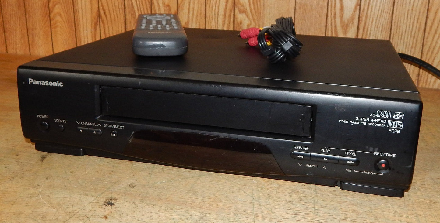 Panasonic AG-1290 Super 4 Head VHS VCR With Remote & Cables