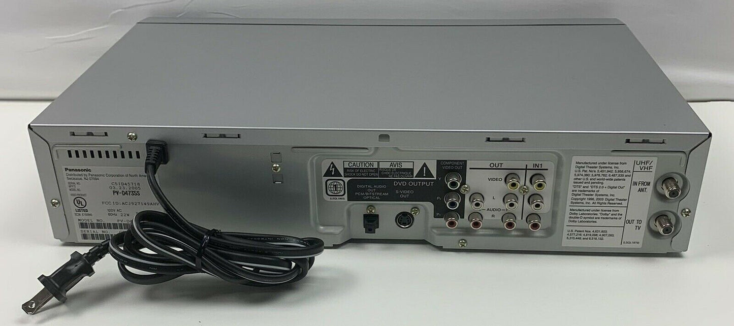 Panasonic PV-D4735s DVD VCR Combo with Remote, Cables and Hdmi Adapter