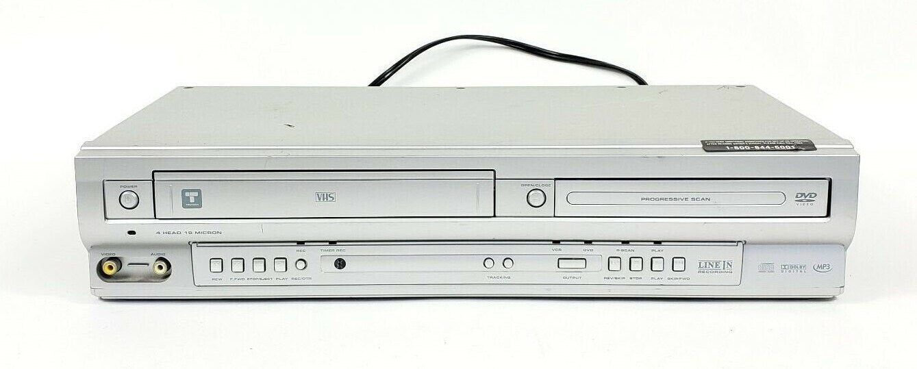 On sale Trutech DV220TT8 DVD VCR Dual Double Deck Combo with Universal Remote and Cables