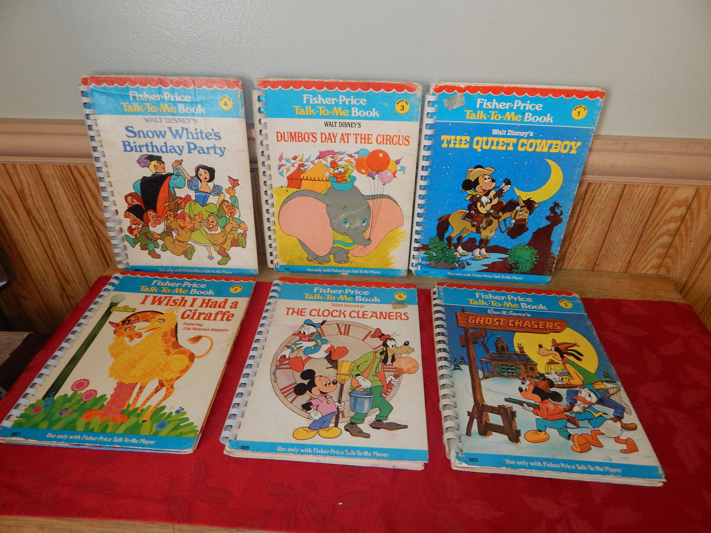 Fisher Price Talk To Me Player Books Lot of 6 #1, 2, 3, 4, 5 & 7 Walt Disney