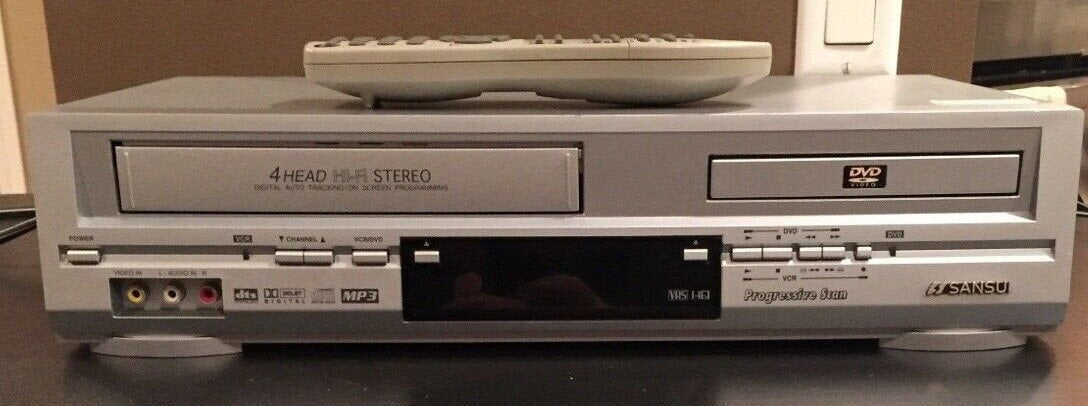 Sansui VRDVD4100 DVD VCR Combo with Remote Cables & HDMI Adapter