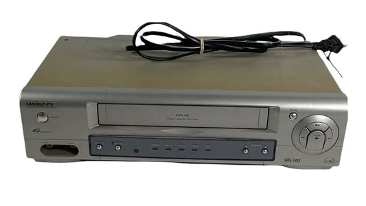 Magnavox MVR430 Stereo VHS VCR With Remote Control and TV Cables