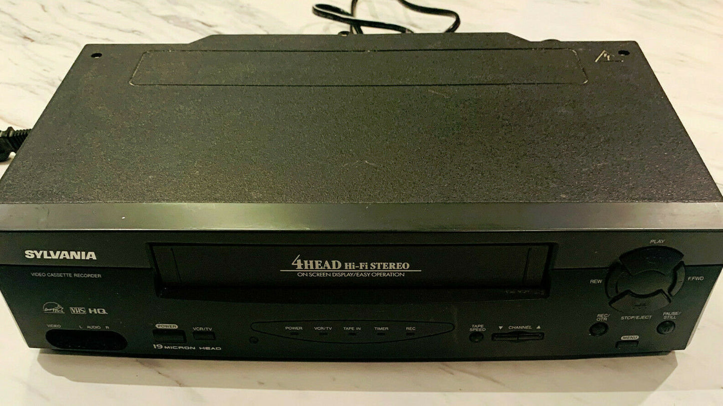 Sylvania SRV2306 Hi Fi Stereo VHS VCR Vhs Player with Remote & Cables