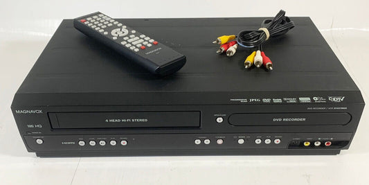 Magnavox ZV457MG9 DVD Recorder VCR Combo 1 Button VHS Dubbing to Dvd w/ Remote & Cables