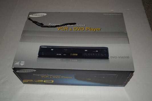 New Samsung DVDV5650B DVD VCR Combo with HDMI Adapter Included