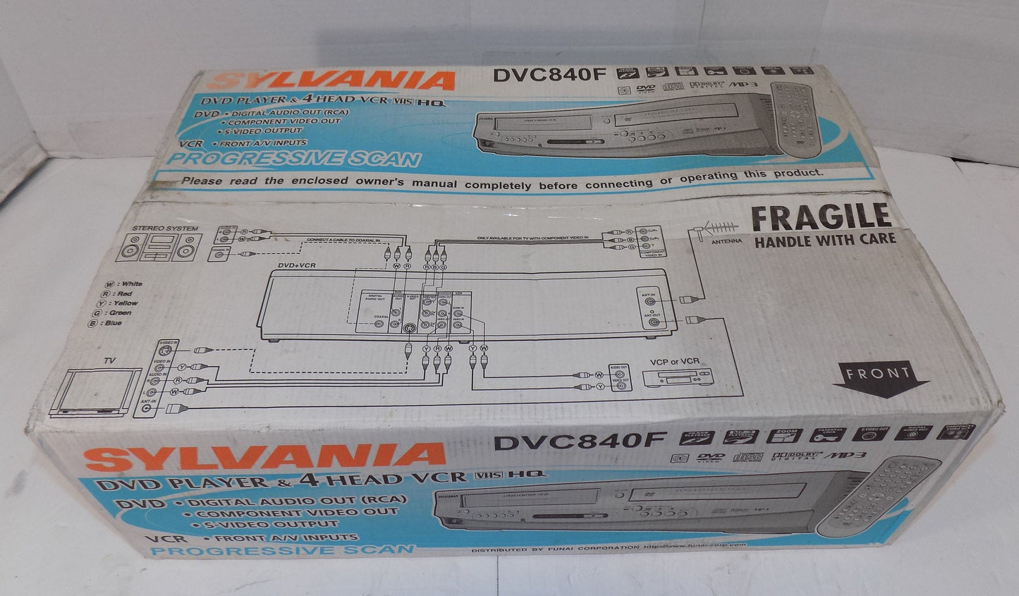 New Sylvania DVC840F DVD VCR Combo HDMI Adapter Included