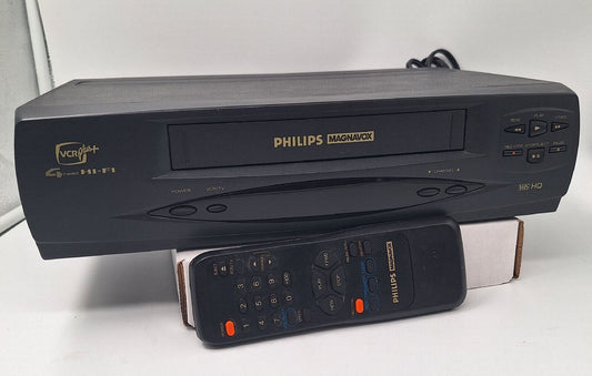 Philips Magnavox VRX260 Stereo VHS VCR Player With Remote and Cables