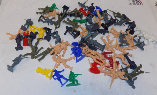 Lot of 68 Vintage Plastic Cowboys Indians Army Civil War Action Figures