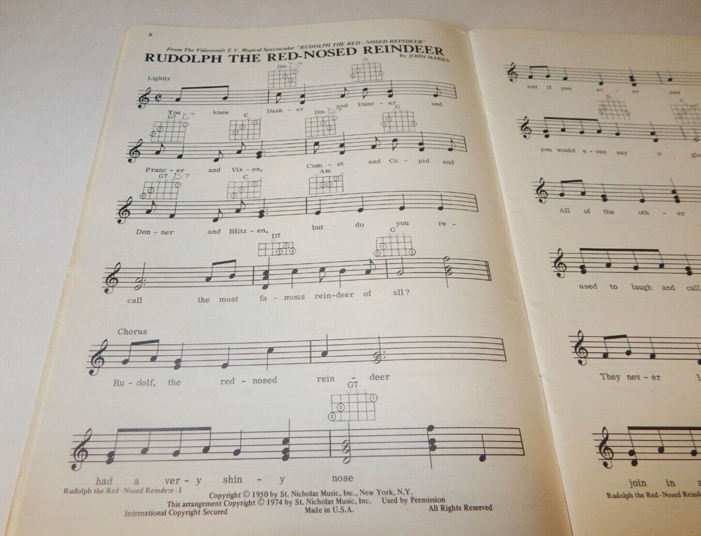 Christmas Big Note Blockbuster Guitar Chords Vocal Music Book John Clausi 1974