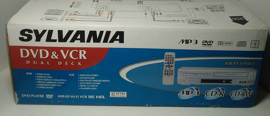 New in Box Sylvania SRD3900 DVD VCR Combo with HDMI Adapter