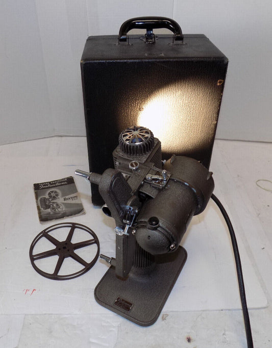 Vintage 1940s Revere Eight 8mm Movie Projector w/ Case Cord Manual Model 85