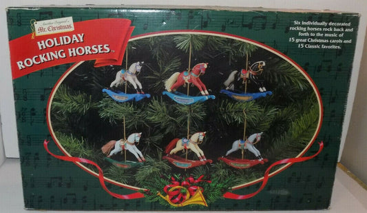 Mr. Christmas Rocking Horse Ornaments Six Horses 15 Carols 15 Classic Songs