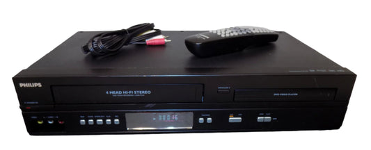 Philips 3345V DVD VCR Combo with Remote HDMI Adapter & Cables