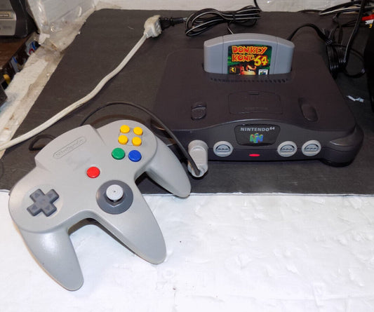 Nintendo 64 N64 Console Bundle Lot With 1 Game 1 Controller & Cables