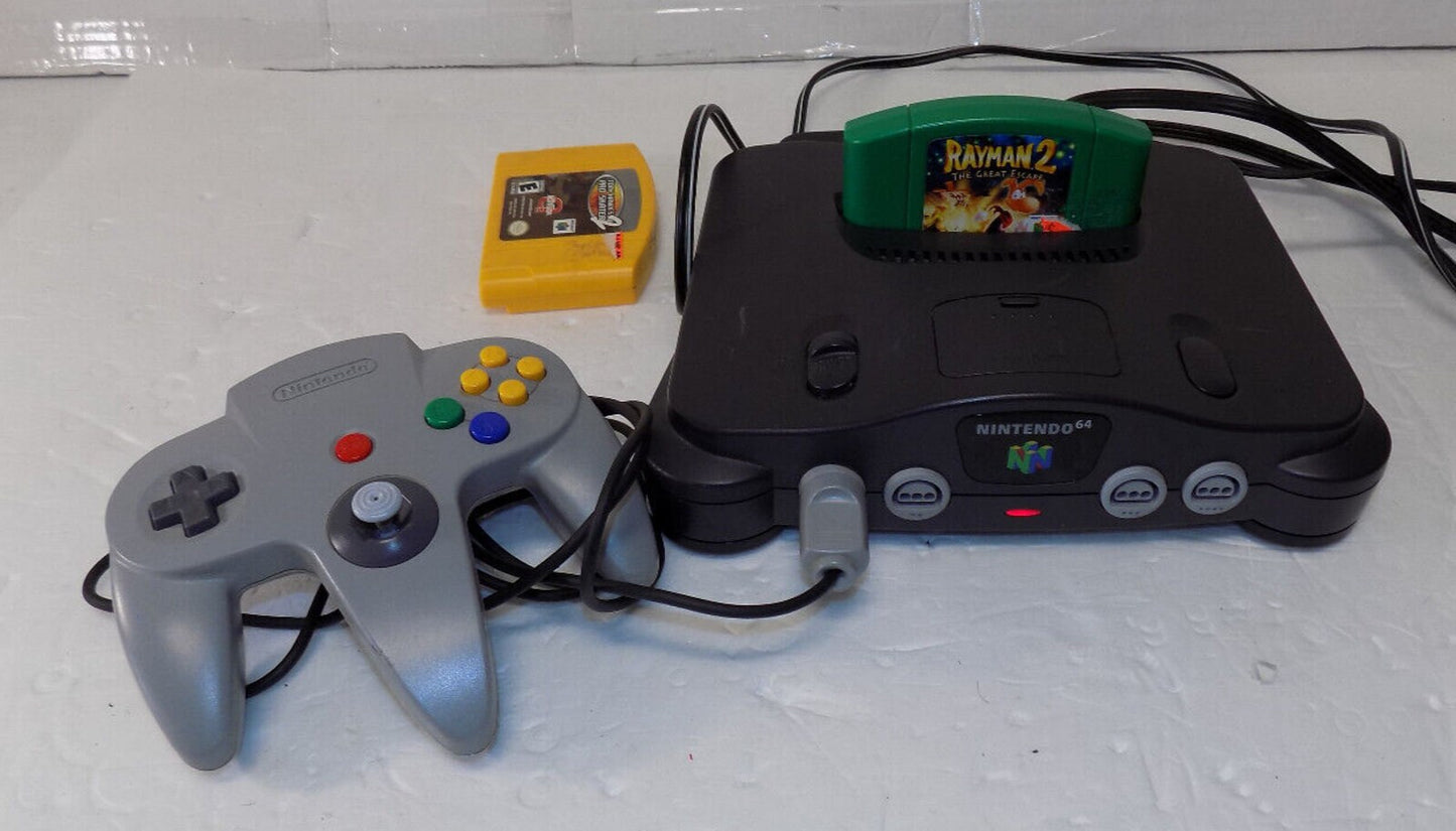 Nintendo 64 N64 Console Bundle Lot With 2 Games 1 Controller & Cables