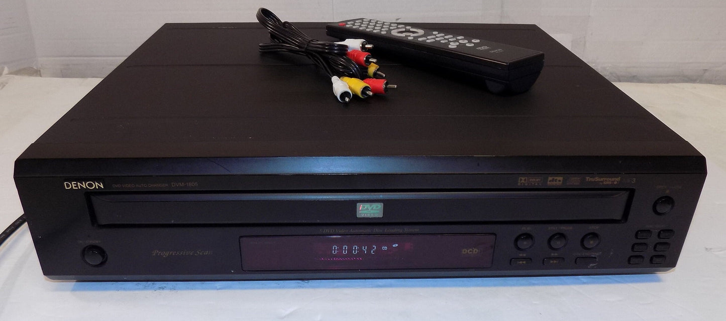 Denon DVM-1805 5 Disc DVD CD Changer Player With Remote & Cables