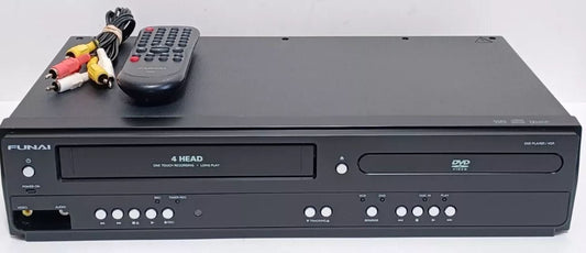 Funai DV220FX4 DVD VCR Combo with Remote, Cables and HDMI Adapter