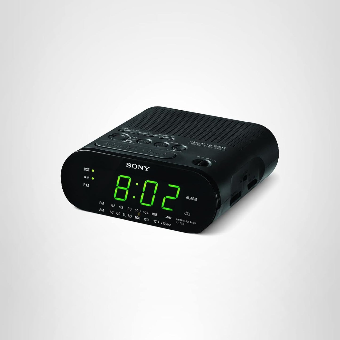 Sony Dream Machine AM/FM Dual Alarm Clock Radio Model ICF-C218 Black TESTED