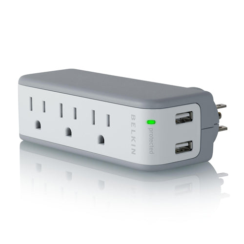 Belkin BZ103050-TVL Wall Mount Surge Protector with 2 USB Charger 3 AC Outlets