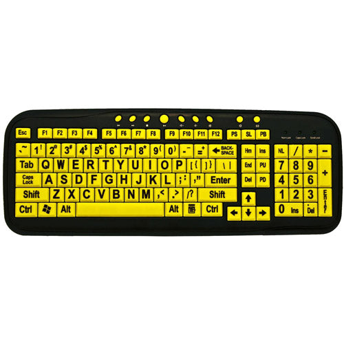EZ Eyes Large Print Computer Keyboard USB Connection Black PC And MAC