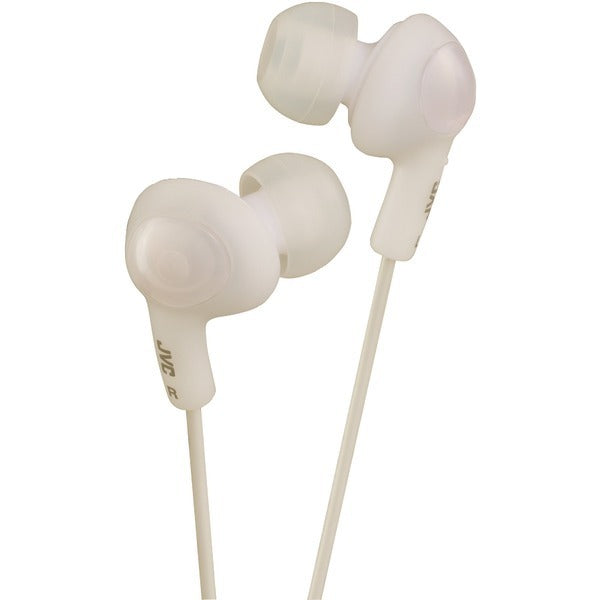 JVC White Gumy Plus Stereo Headphones Noise Isolation With Microphone