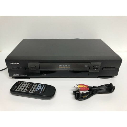 Toshiba W-603 VHS VCR Recorder Vhs Player with Remote, Cables and HDMI Adapter